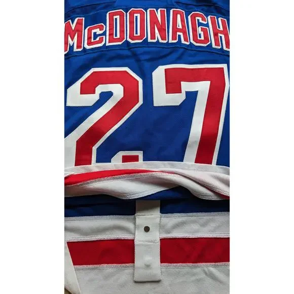 McDONAGH #27 2014-17 NY Rangers REEBOK Indo EDGE authentic jersey 46 M blue NHL